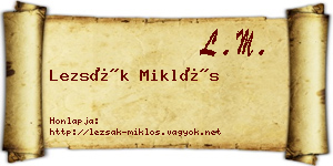 Lezsák Miklós névjegykártya