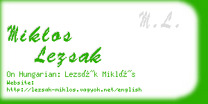 miklos lezsak business card